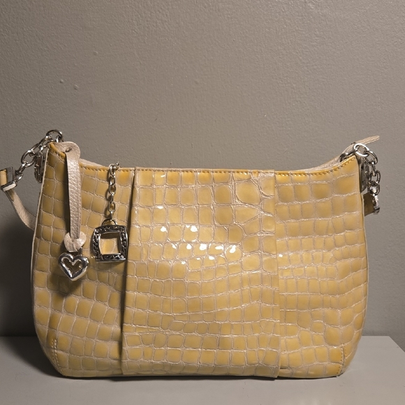 Brighton Handbags - Brighton Croc-Embossed Shoulder Bag Yellow